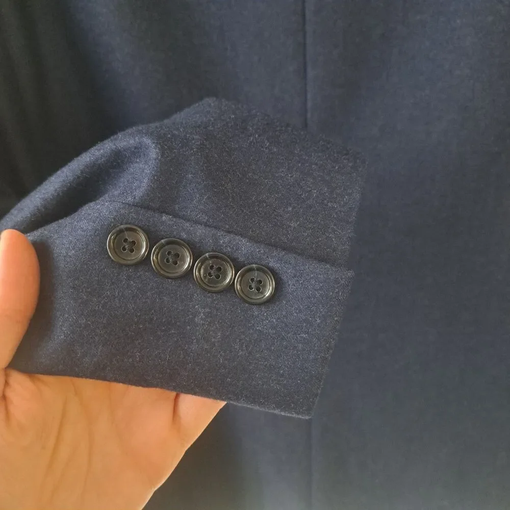 J Crew 100% Wool Blue Ludlow Blazer Mens 40S Navy American Woolen Sport Coat